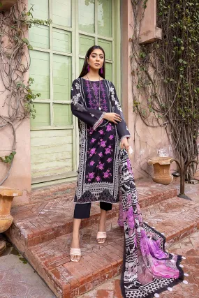 3-Pc Qaus C-Prints Printed Lawn Suit With Chiffon Dupatta QBW22-01-S