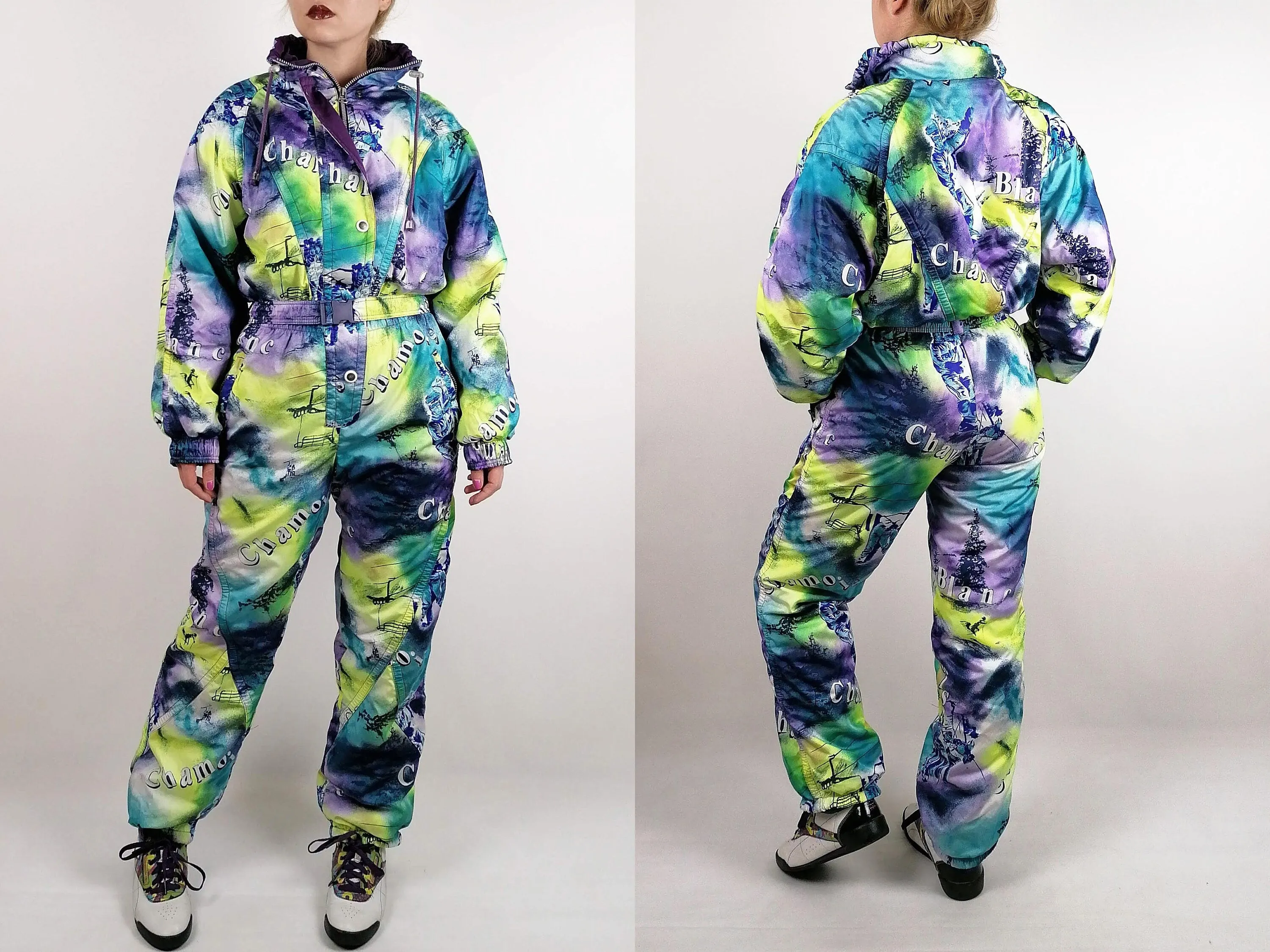 80's 90's Made in Finland Tie-Dye Ski Suit - size S-M