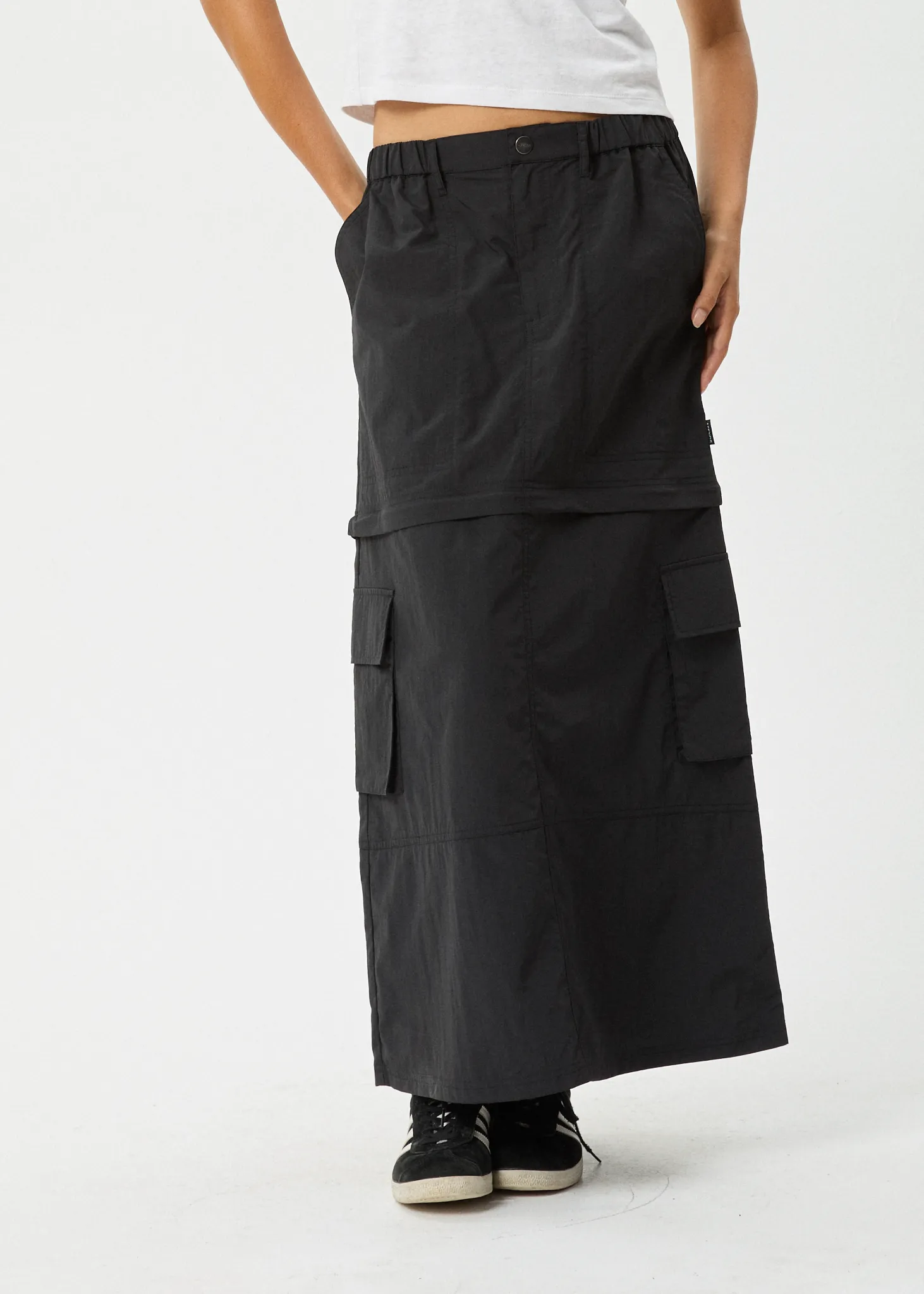 AFENDS Womens Instinct - Zip Off Maxi Skirt - Black