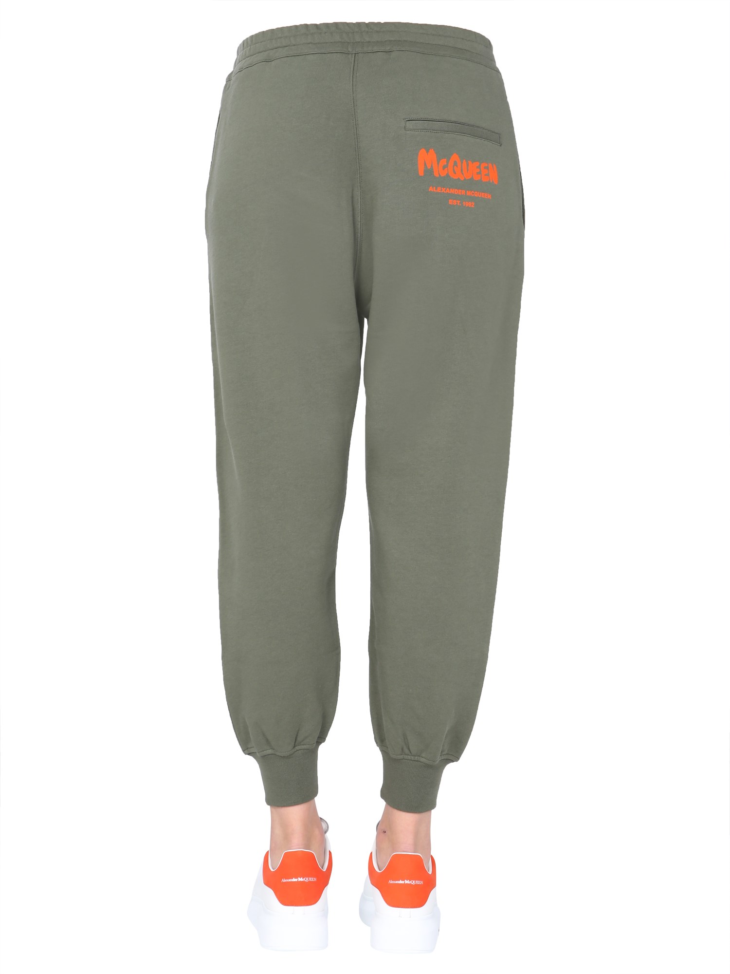 ALEXANDER McQUEEN    COTTON JOGGING PANTS WITH LOGO PRINT