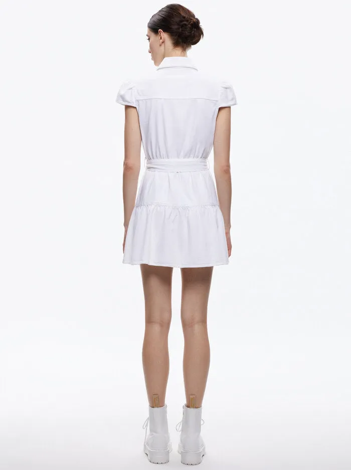 Alice + Olivia - Miranda Mini Denim Dress - White