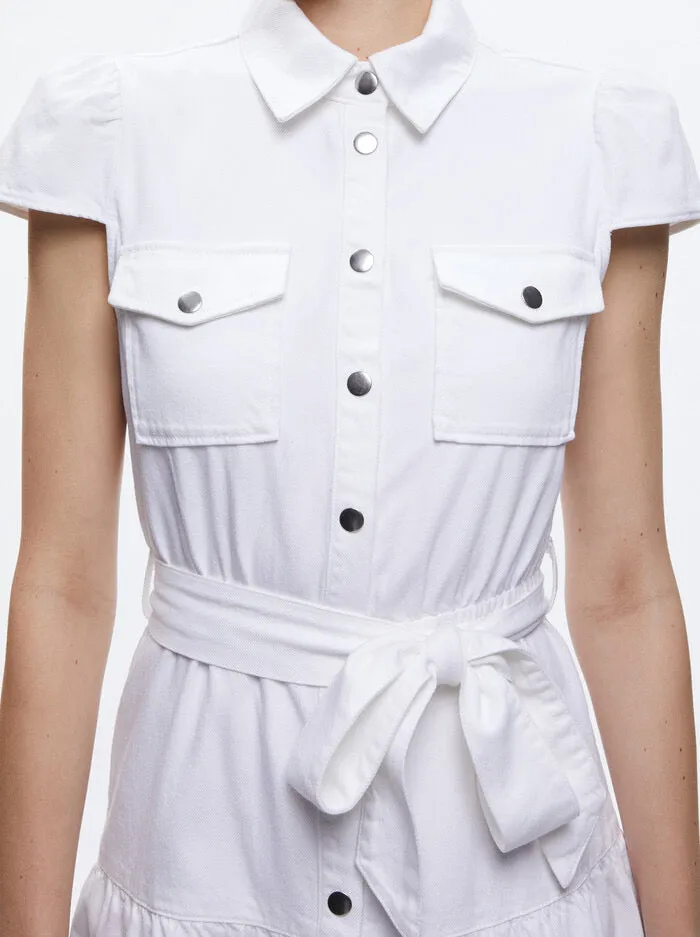 Alice + Olivia - Miranda Mini Denim Dress - White