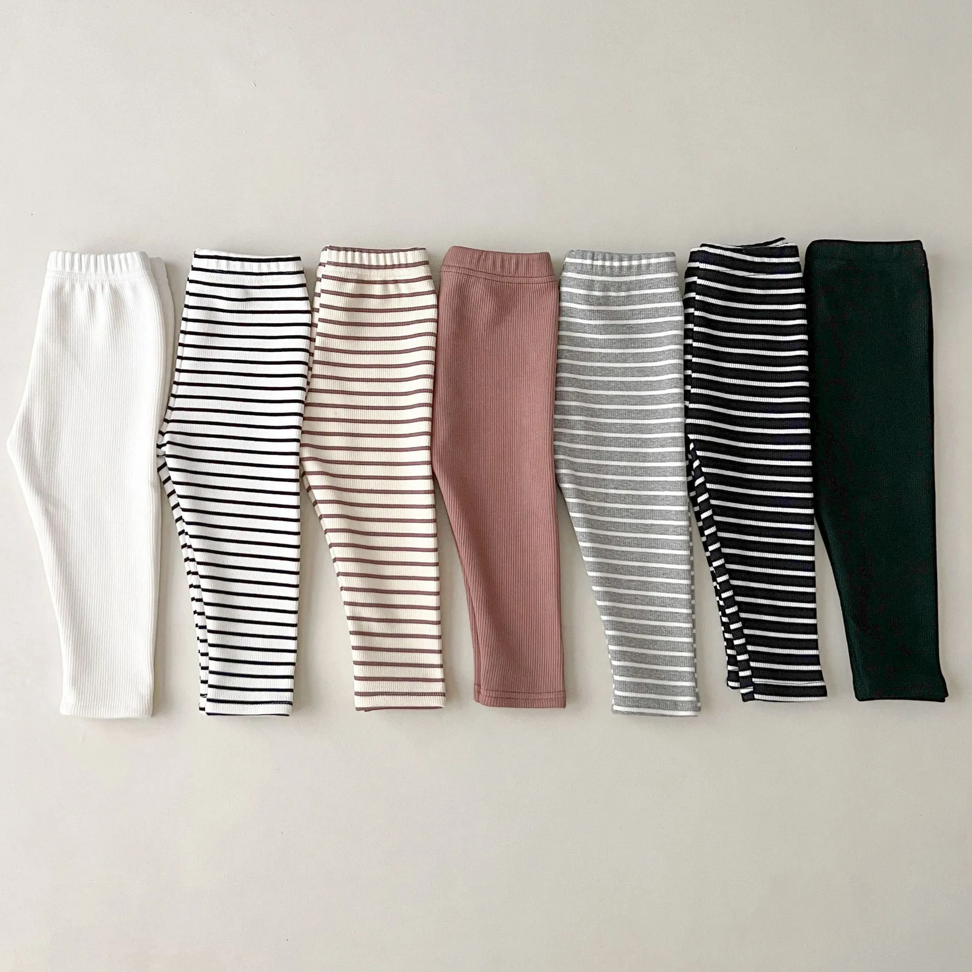 Baby Kid Girls Solid Color Striped Pants Wholesale 231130142