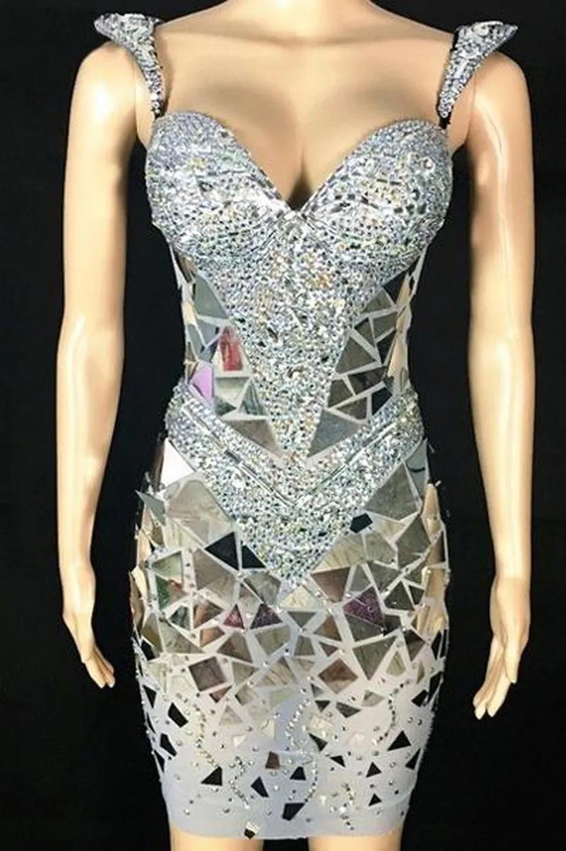 Beautiful Entrance Mirror Diamante Dress