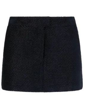 Black Metallic Boucle Mini Skirt