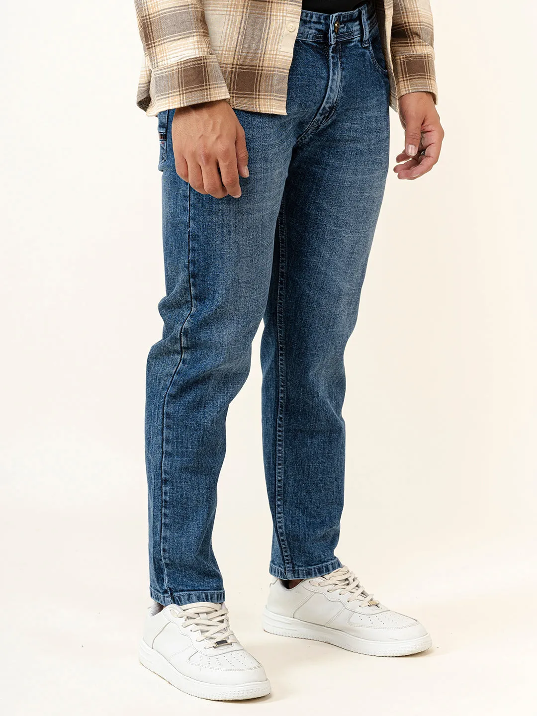 Blue Ankle Fit Denim Jeans