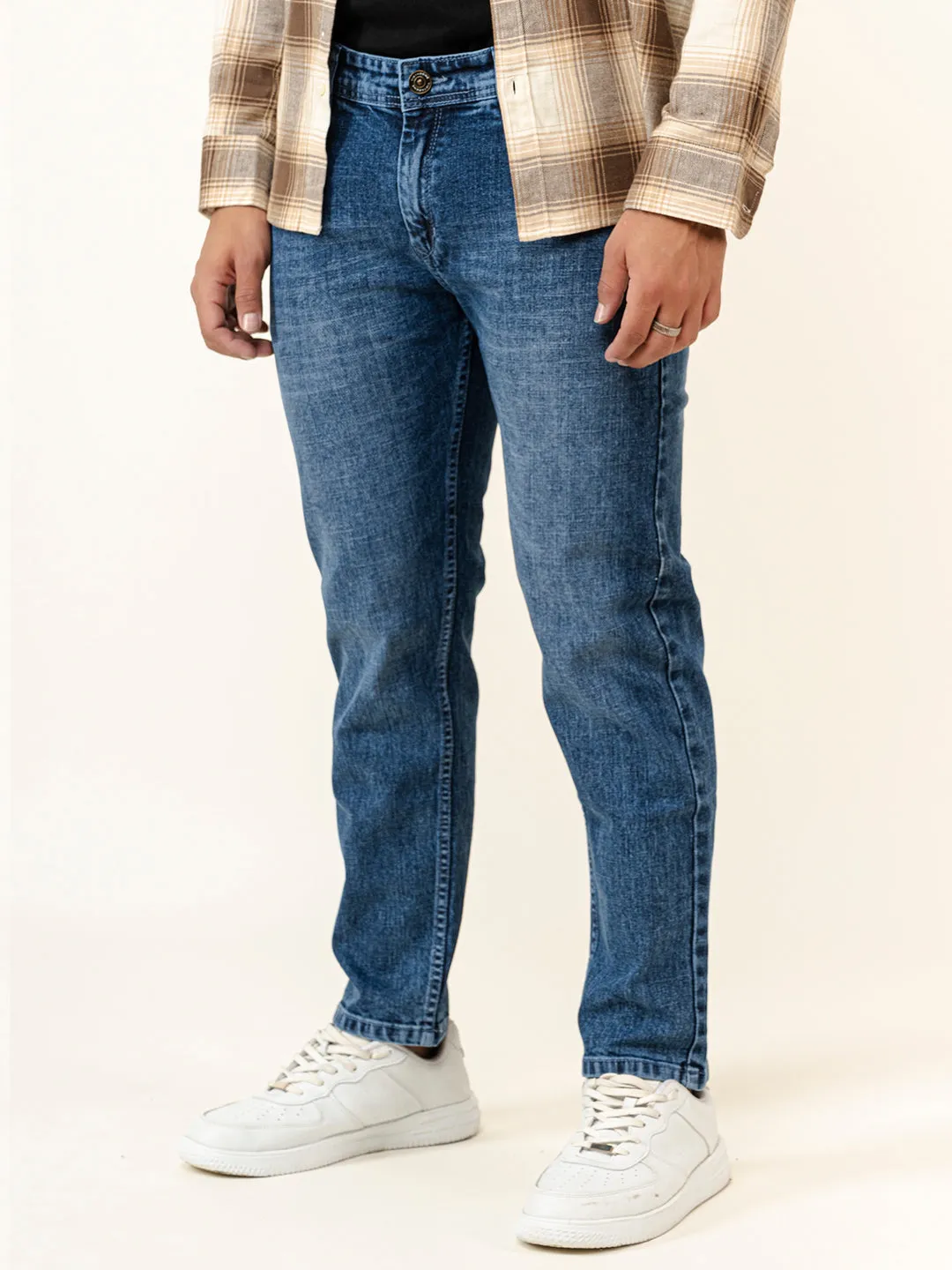 Blue Ankle Fit Denim Jeans