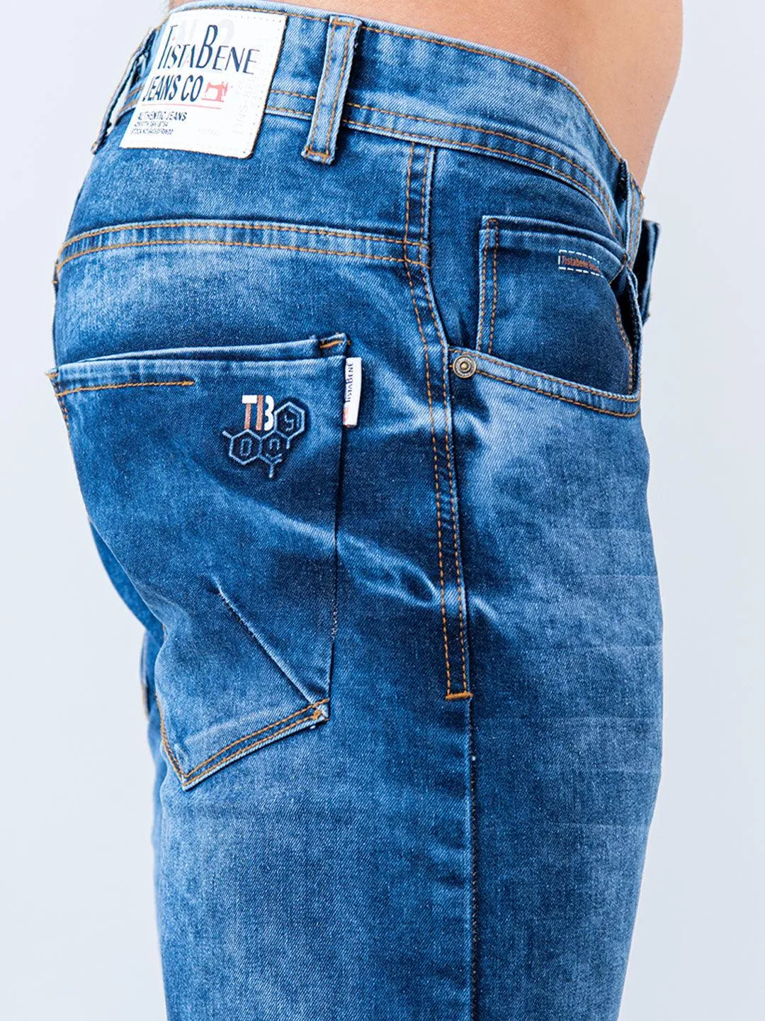 Blue Skinny Ankle Fit Mens Denim Jeans