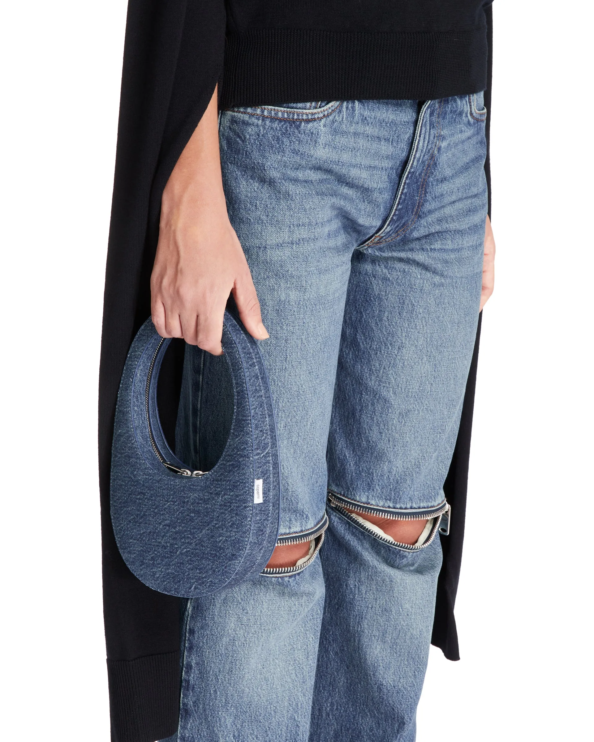 Borsa Mini Swipe In Denim Blu