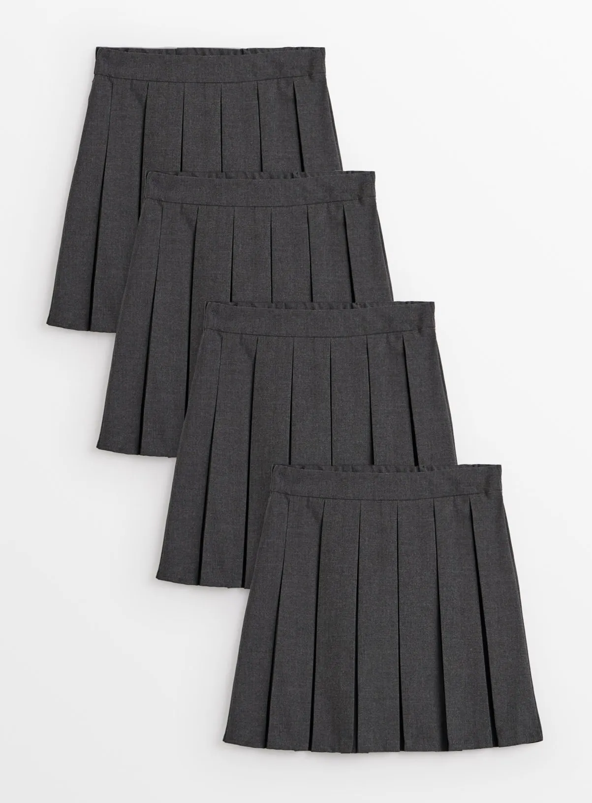 Buy Grey Permanent Pleat Skirts 4 Pack 9 years | Skirts and shorts | Tu