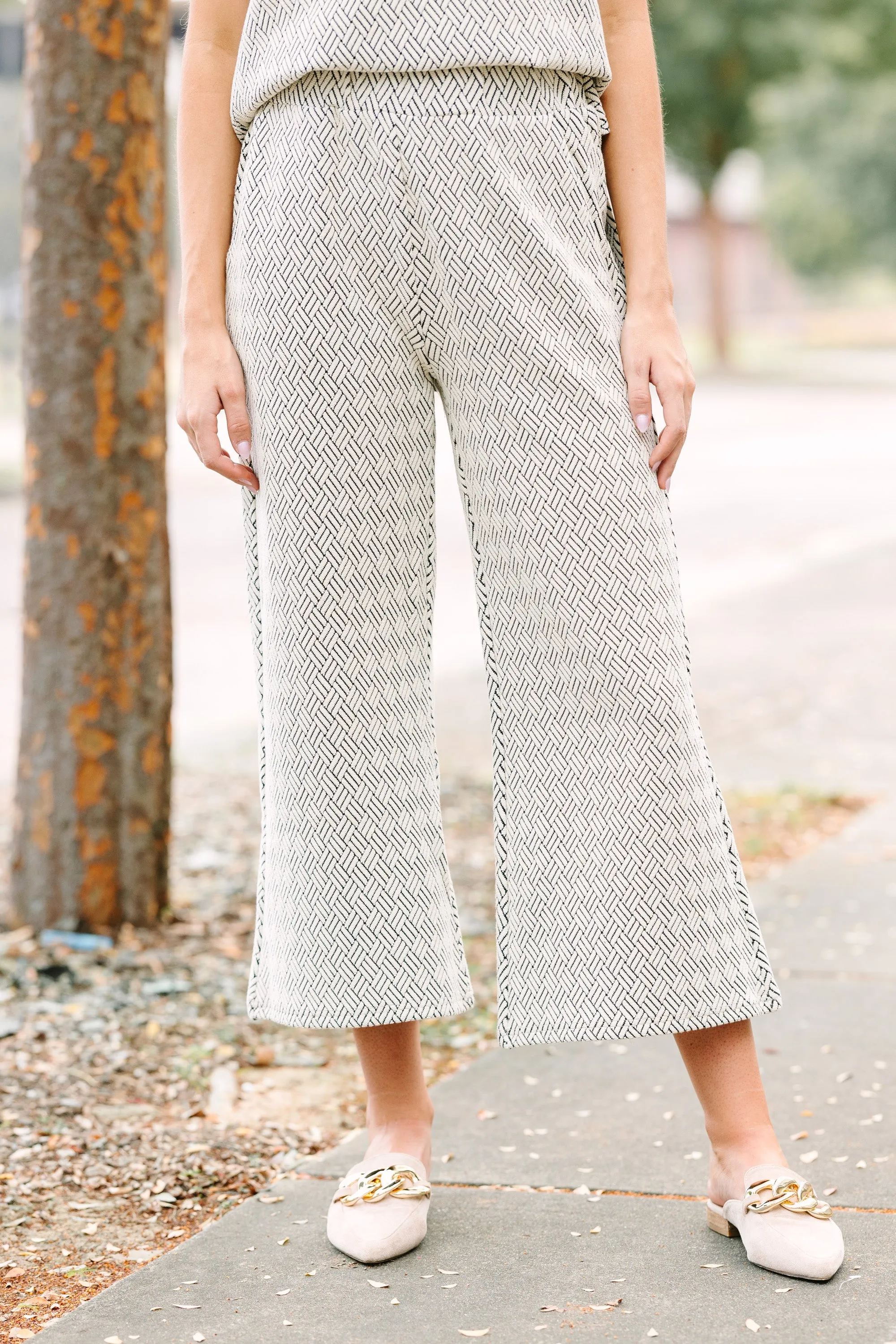 Can't Leave You Gray Textured Pants