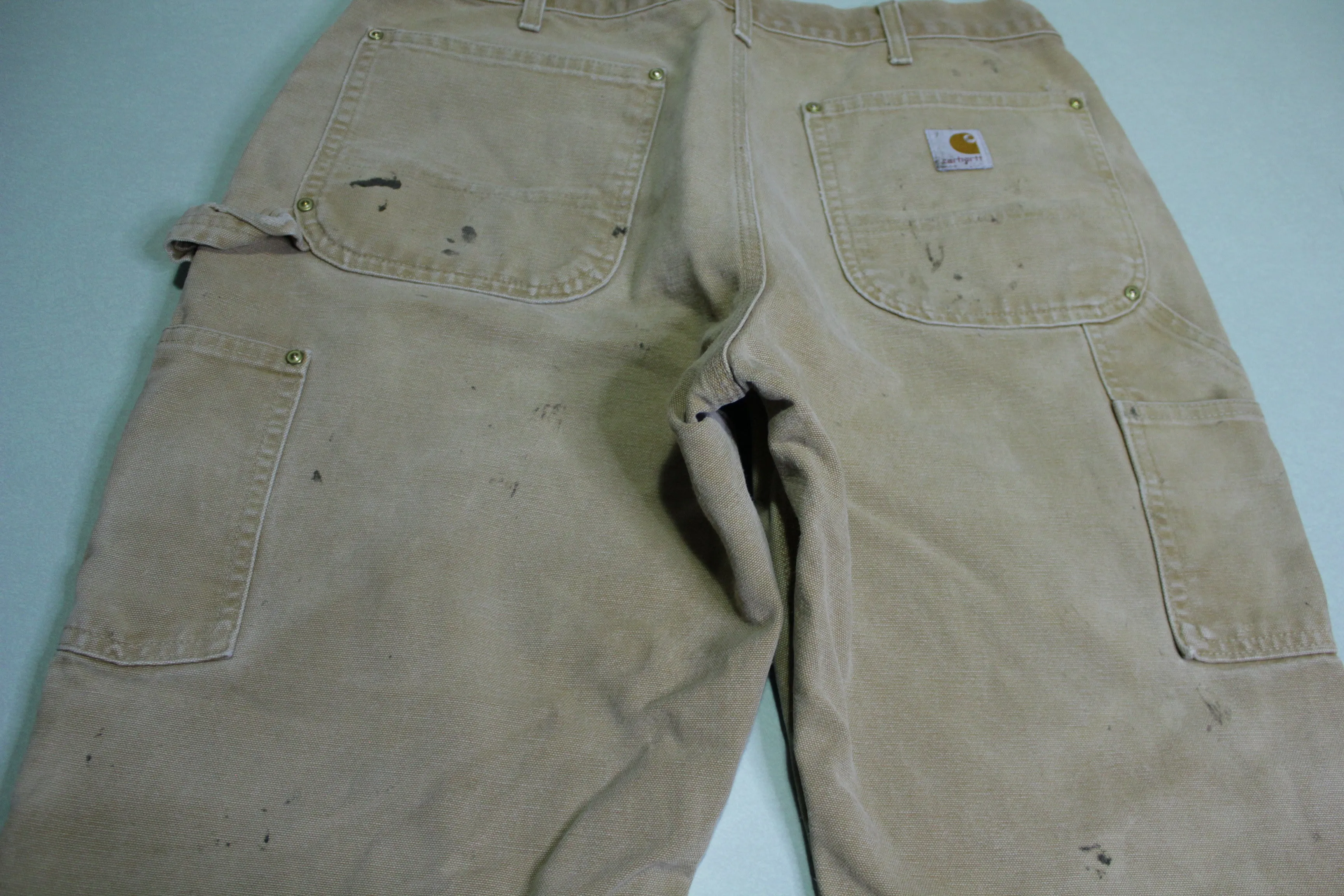 Carhartt Vintage Distressed B01 Double Knee Front Work Construction Utility Pants BRN