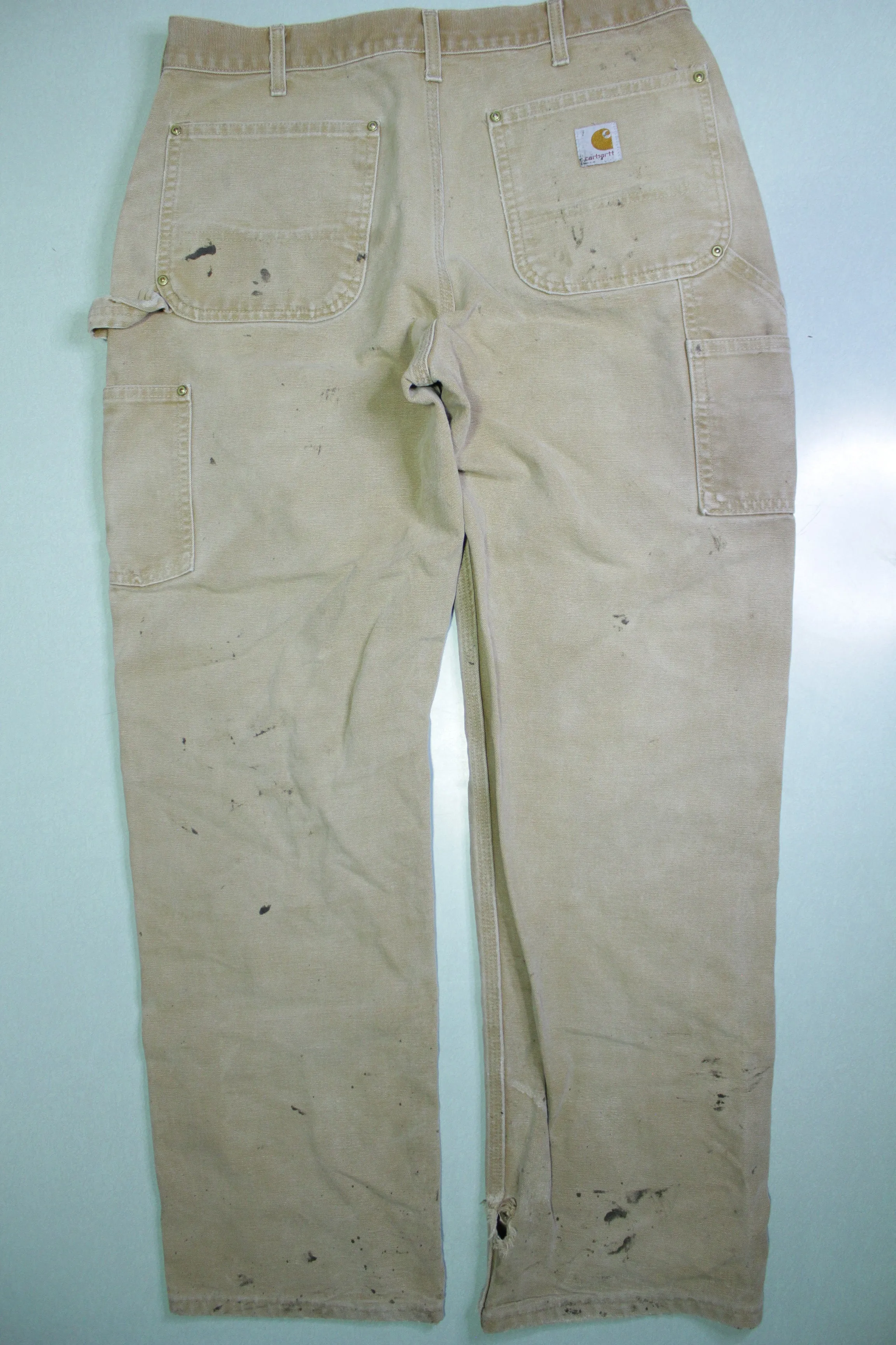 Carhartt Vintage Distressed B01 Double Knee Front Work Construction Utility Pants BRN