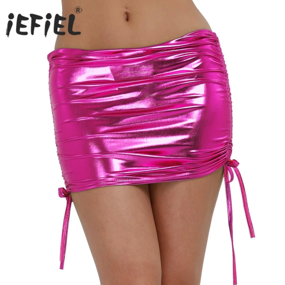 Club Wear Short Skirt Patent Leather Micro Mini Skirt