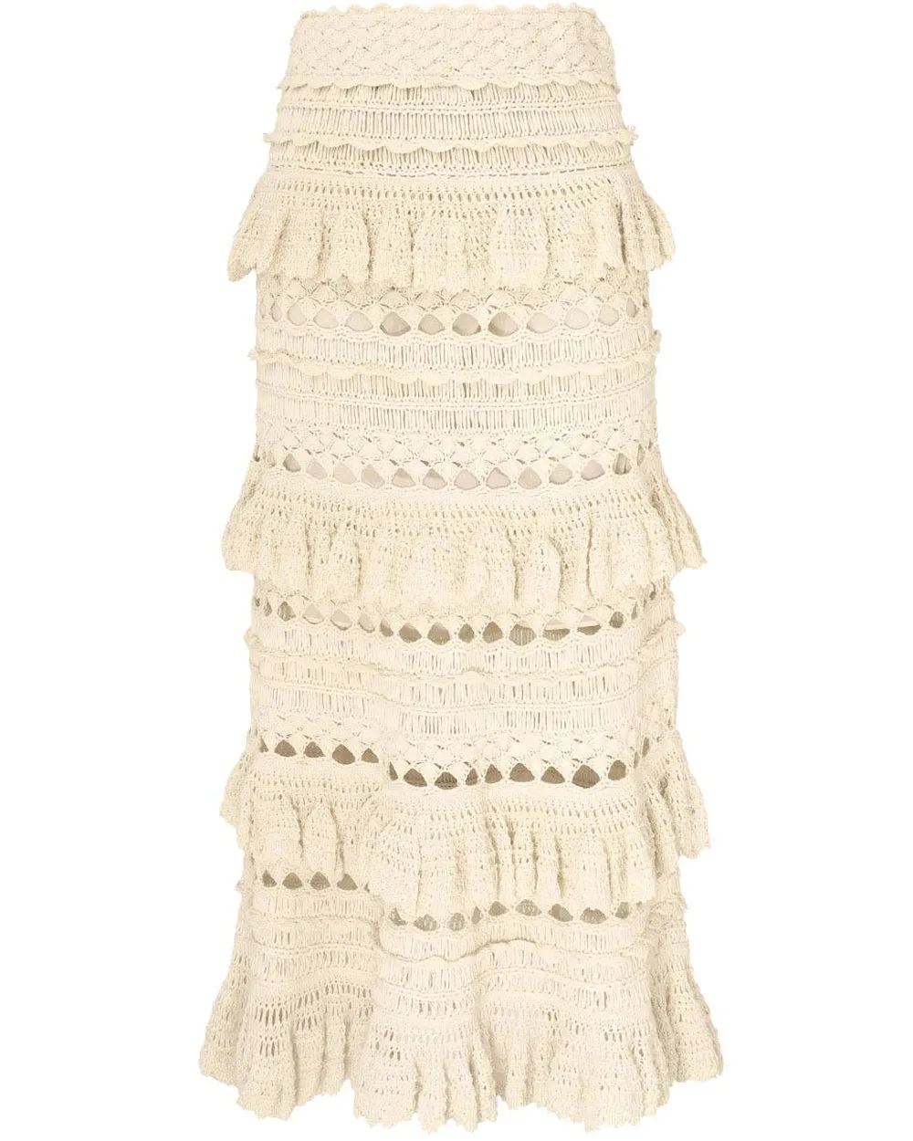 Cream Crochet Waverly Midi Skirt