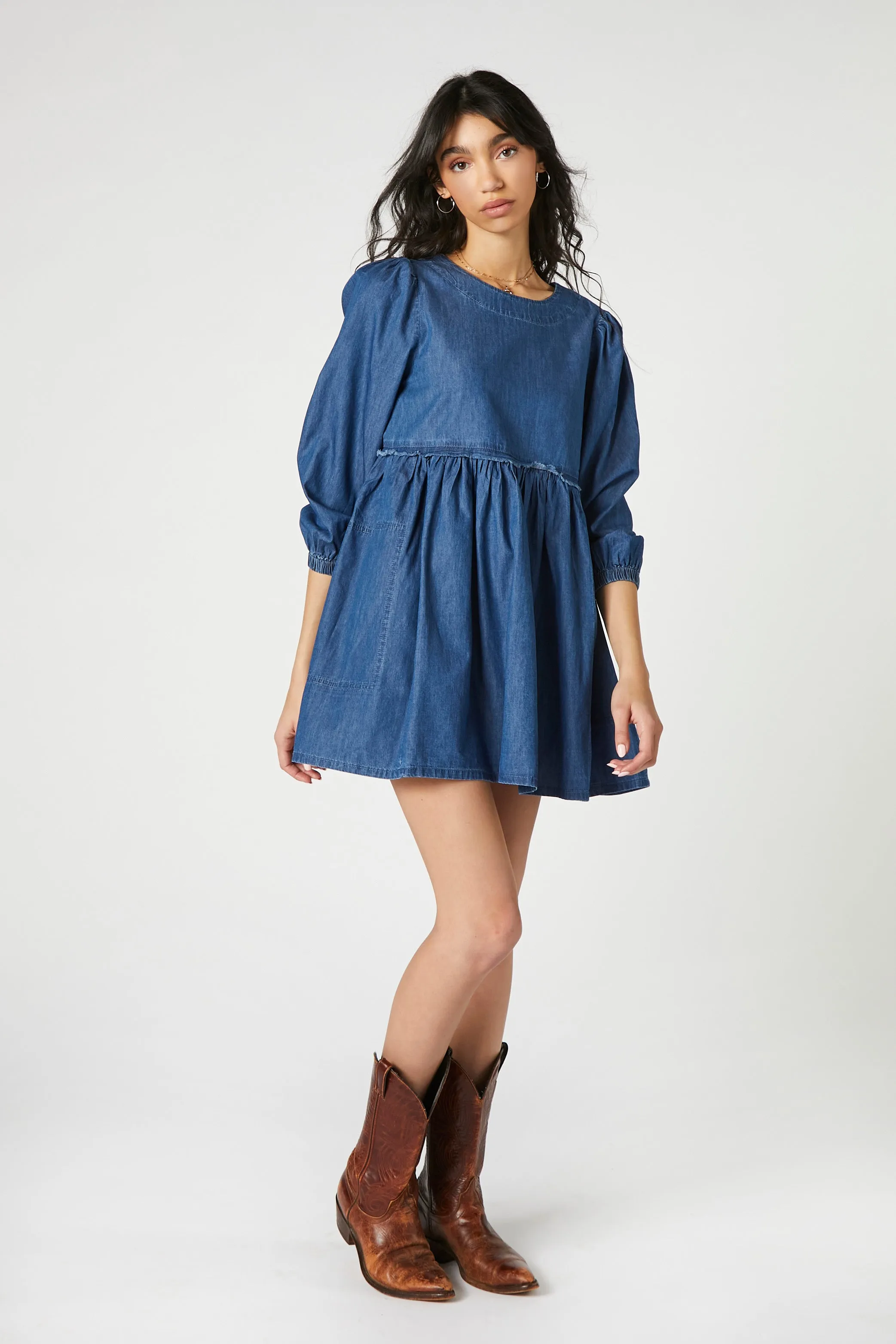 Denim Babydoll Dress