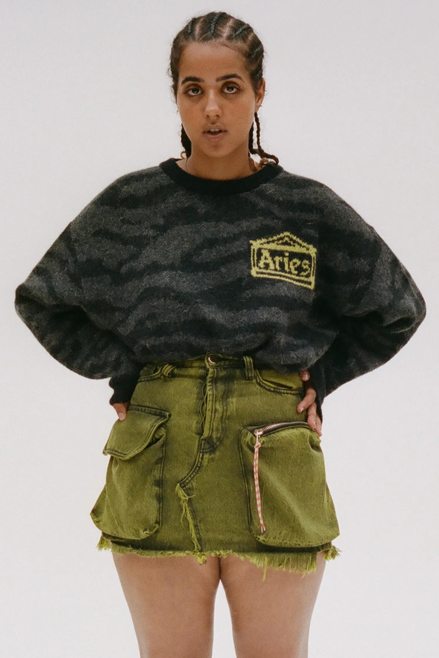 Denim Cargo Skirt