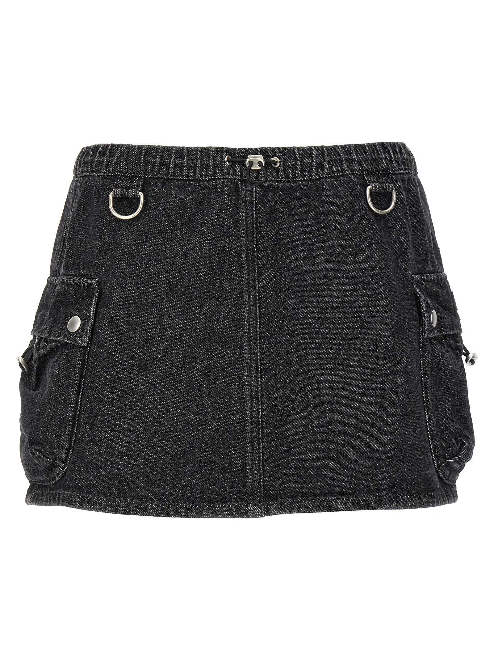 Denim Cargo Skirts Black