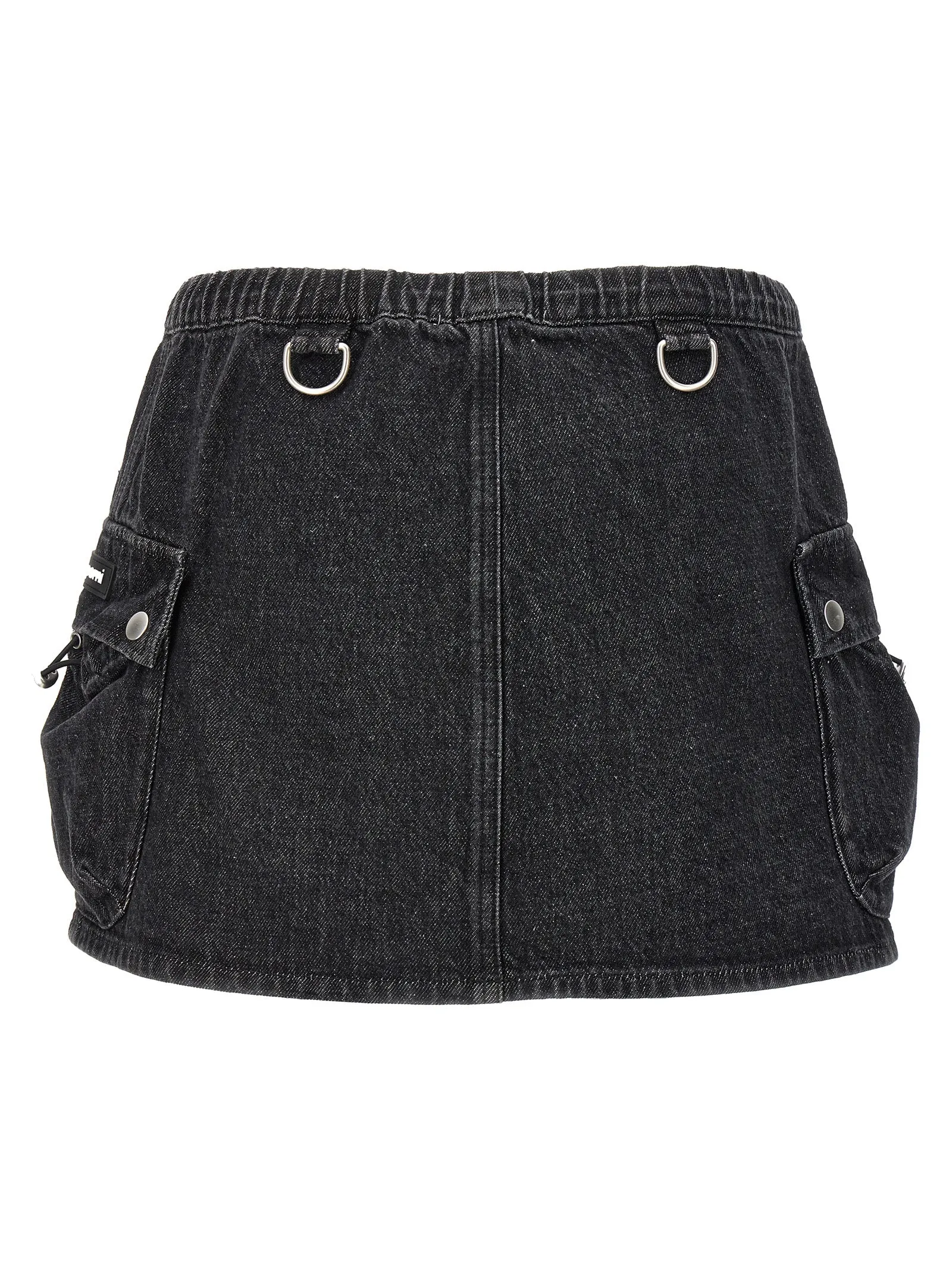 Denim Cargo Skirts Black