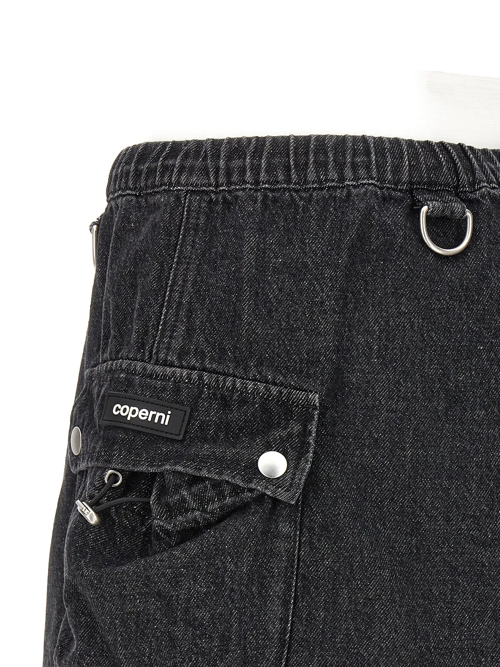 Denim Cargo Skirts Black