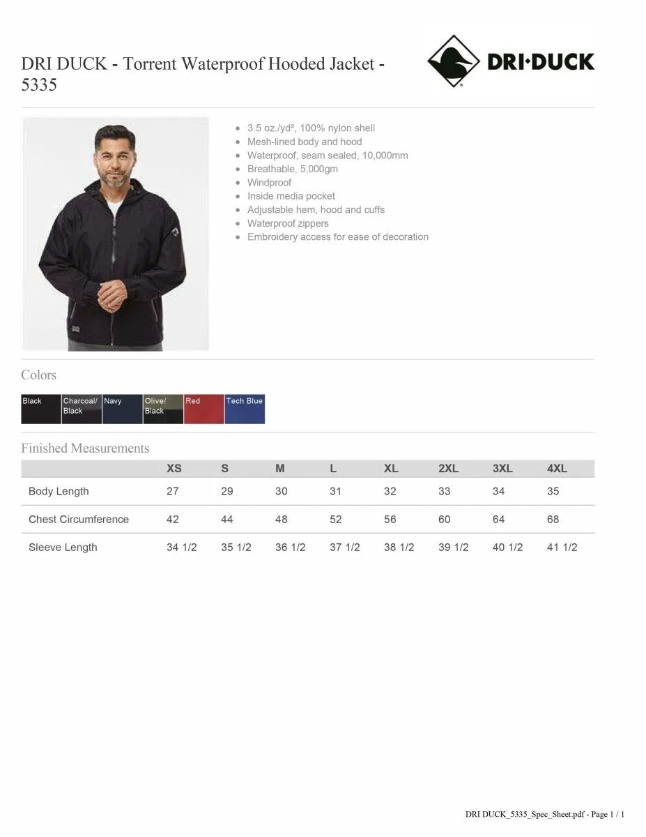 Dri Duck Torrent Waterproof Jacket