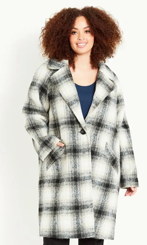 EVANS Curve Grey Check Coat