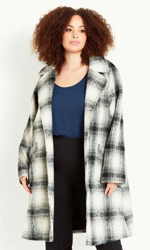 EVANS Curve Grey Check Coat