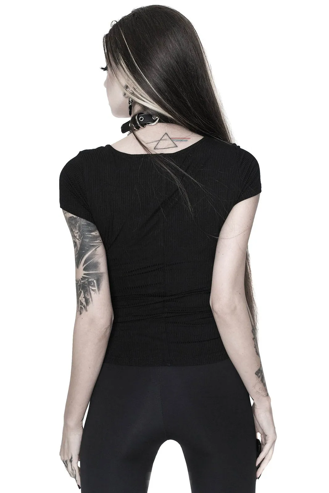 Eye C U Cap Sleeve Top