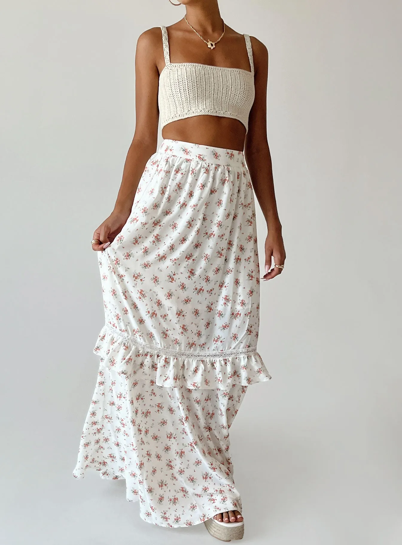 Fowler Maxi Skirt White