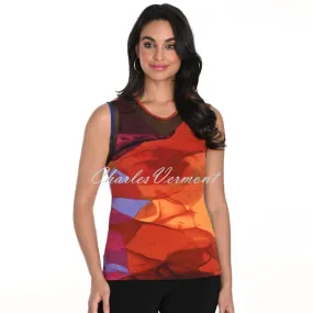 Frank Lyman Abstract Sunset Print Sleeveless Top - Style 243136