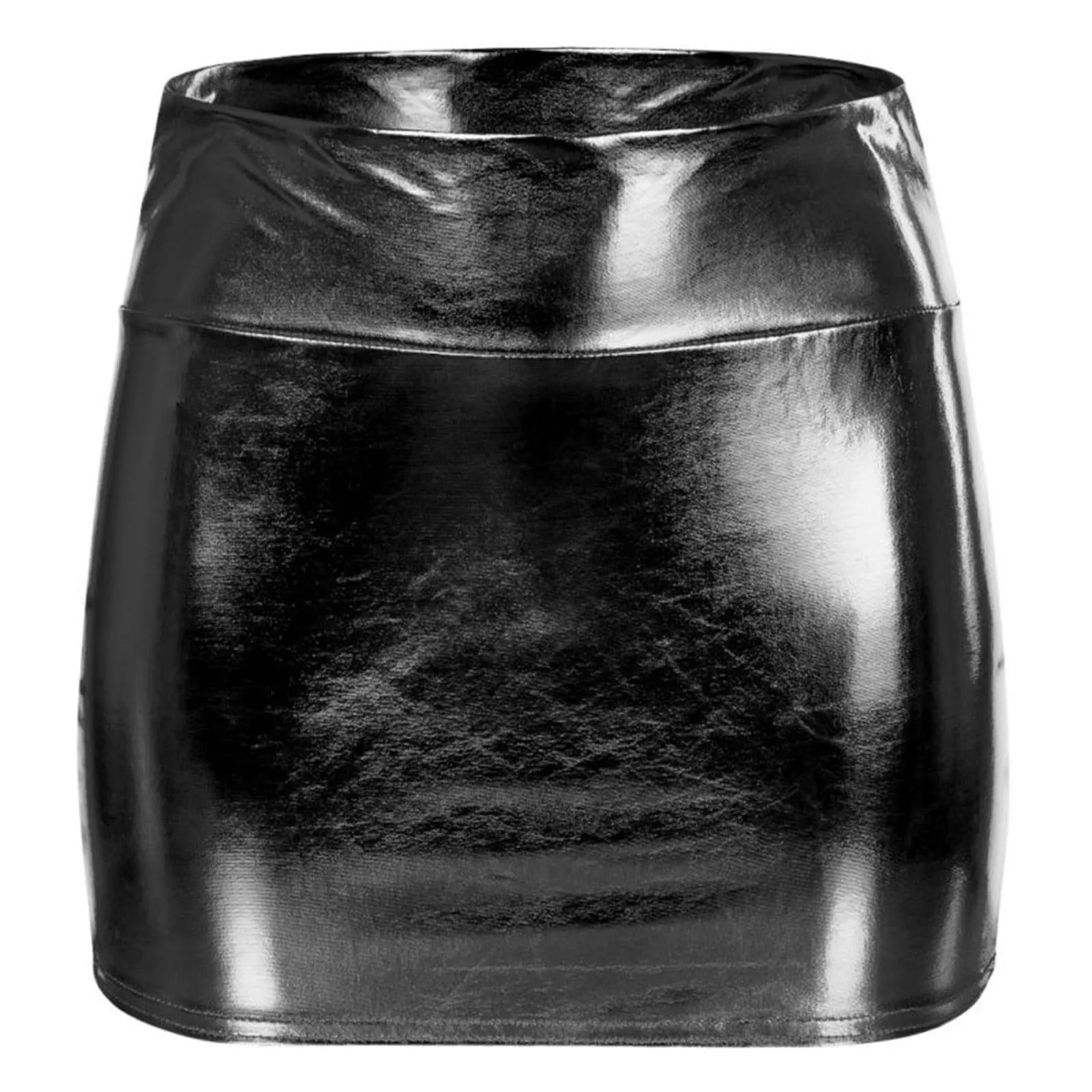 Glossy Patent Leather Bodycon Miniskirt Club Party