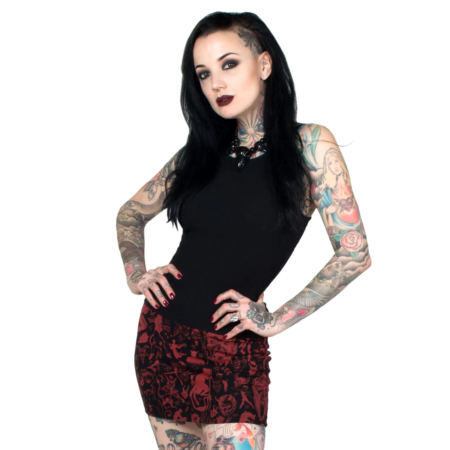 Goathead Mini Skirt Red