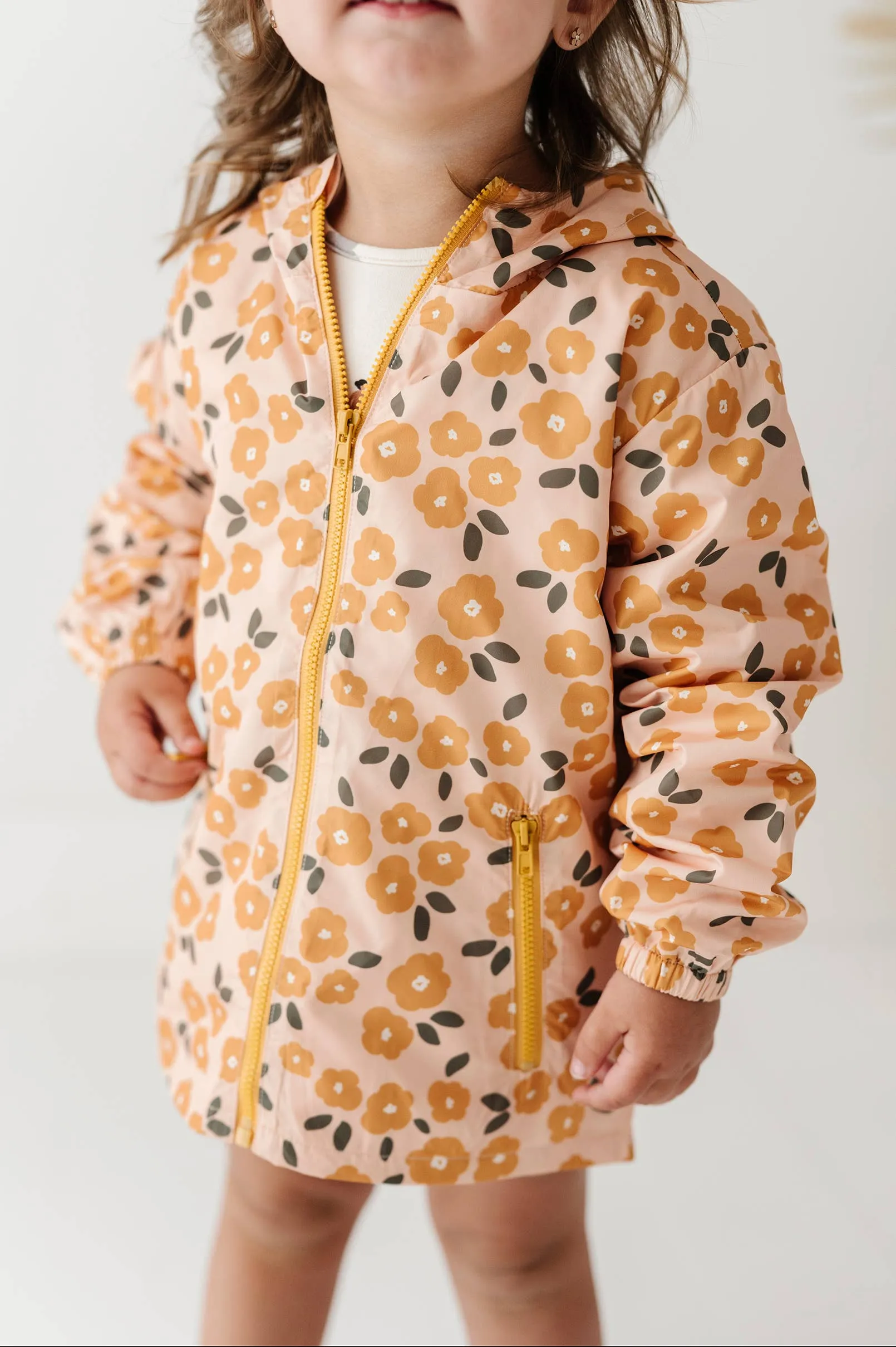 Gold Floral Rain Coat