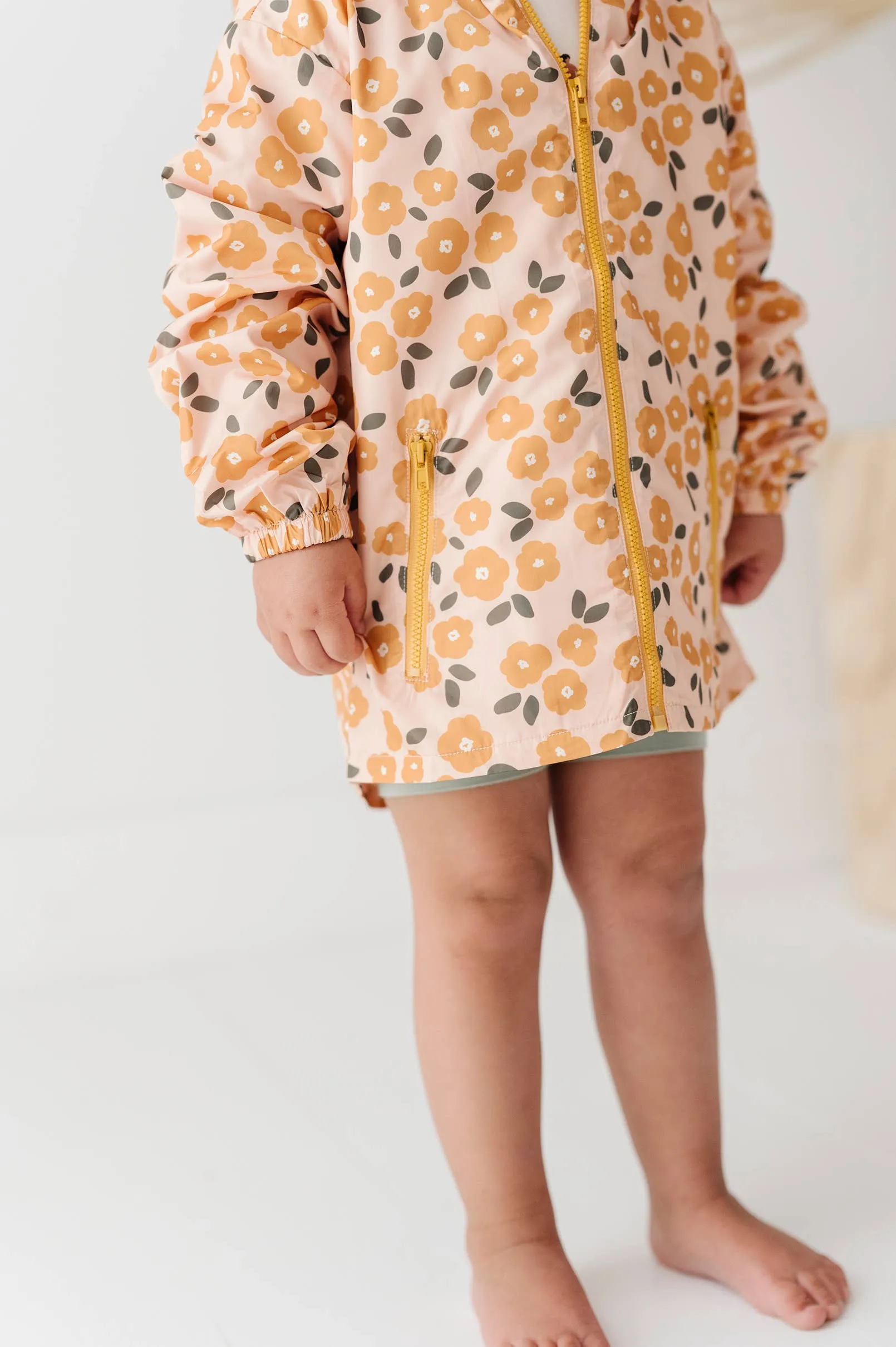 Gold Floral Rain Coat