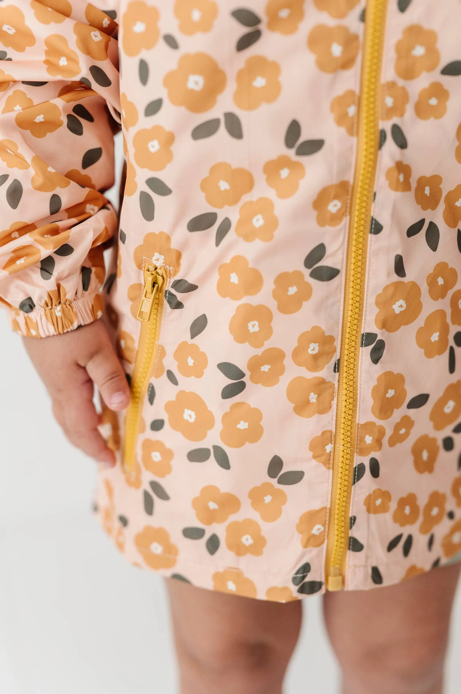 Gold Floral Rain Coat