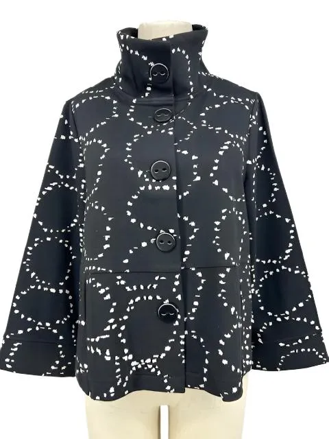 Habitat Circle Knit Jacquard Retro Jacket/Black & White