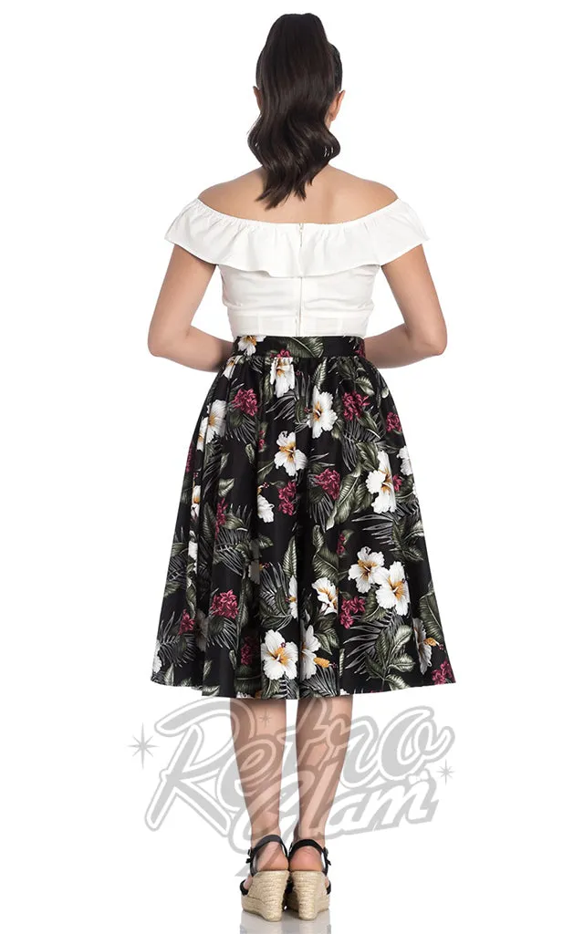 Hell Bunny Tahiti 50s Skirt in Black