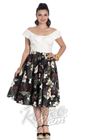 Hell Bunny Tahiti 50s Skirt in Black