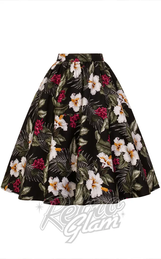 Hell Bunny Tahiti 50s Skirt in Black