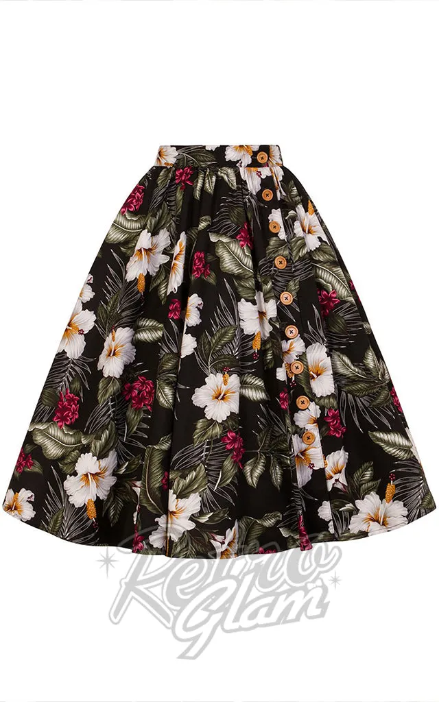 Hell Bunny Tahiti 50s Skirt in Black