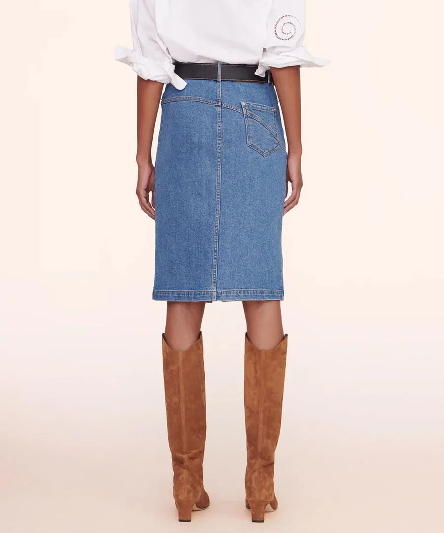 Hudson Denim Skirt in Medium Wash