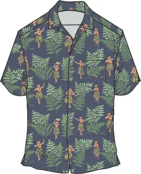 Hula 'Auana Short Sleeve Shirt, Crown Blue