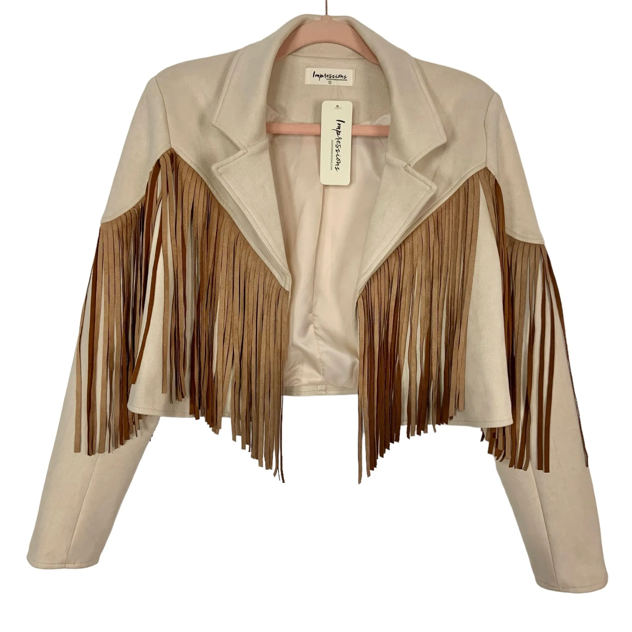 Impressions Suede Fringe Jacket NWT- Size S