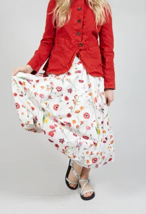 Jamila Skirt in Red Flower Print