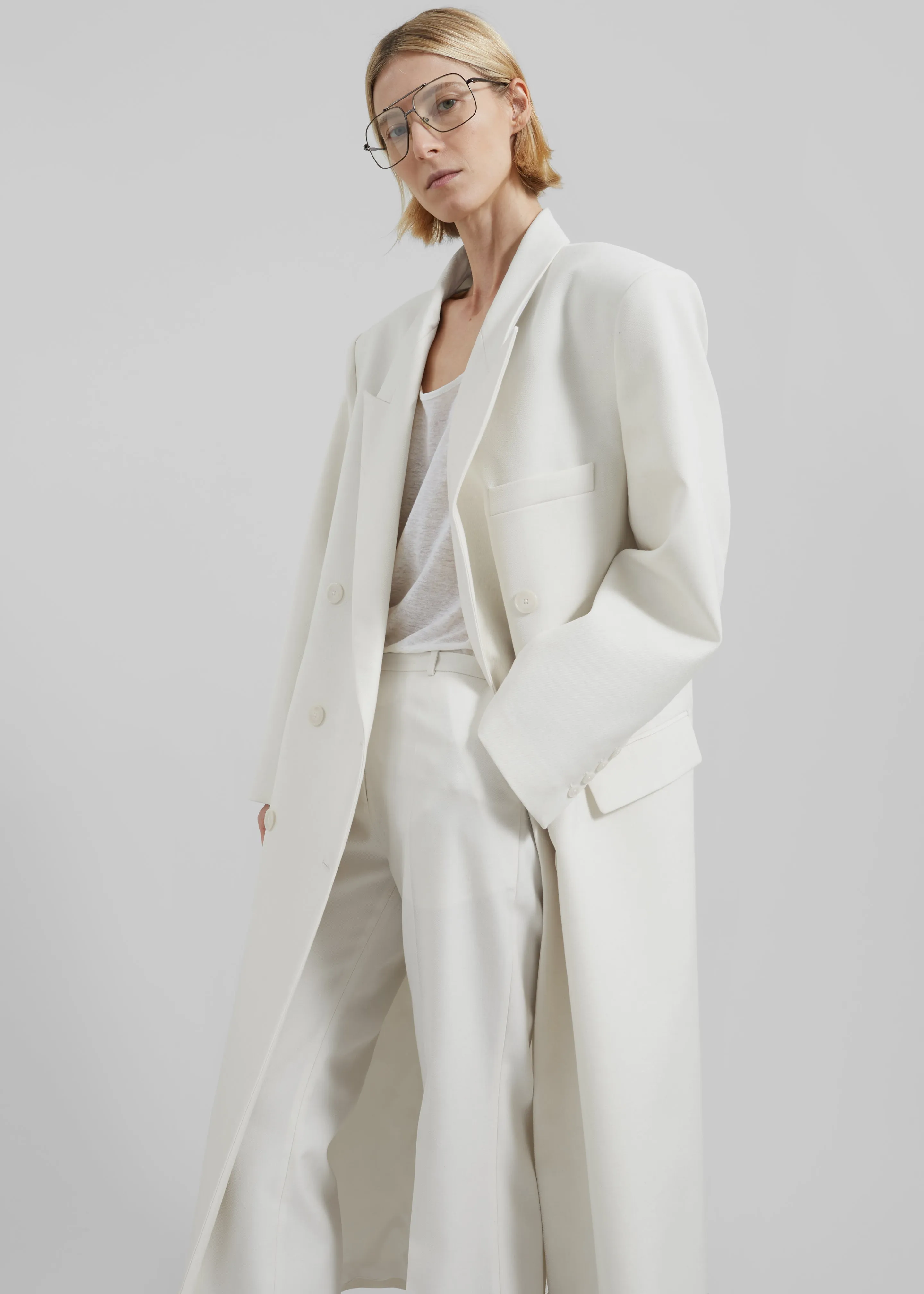 Jane Long Coat - White