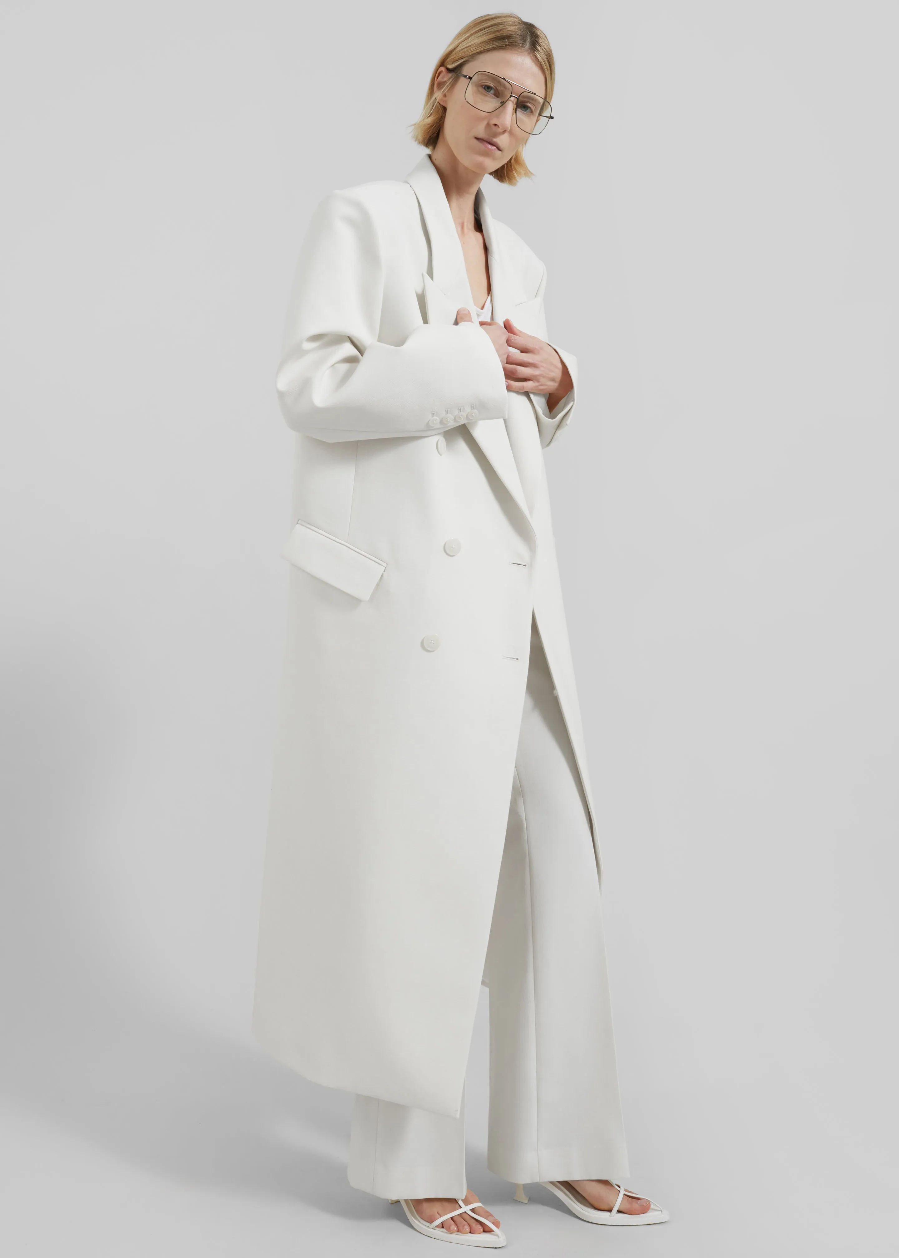 Jane Long Coat - White