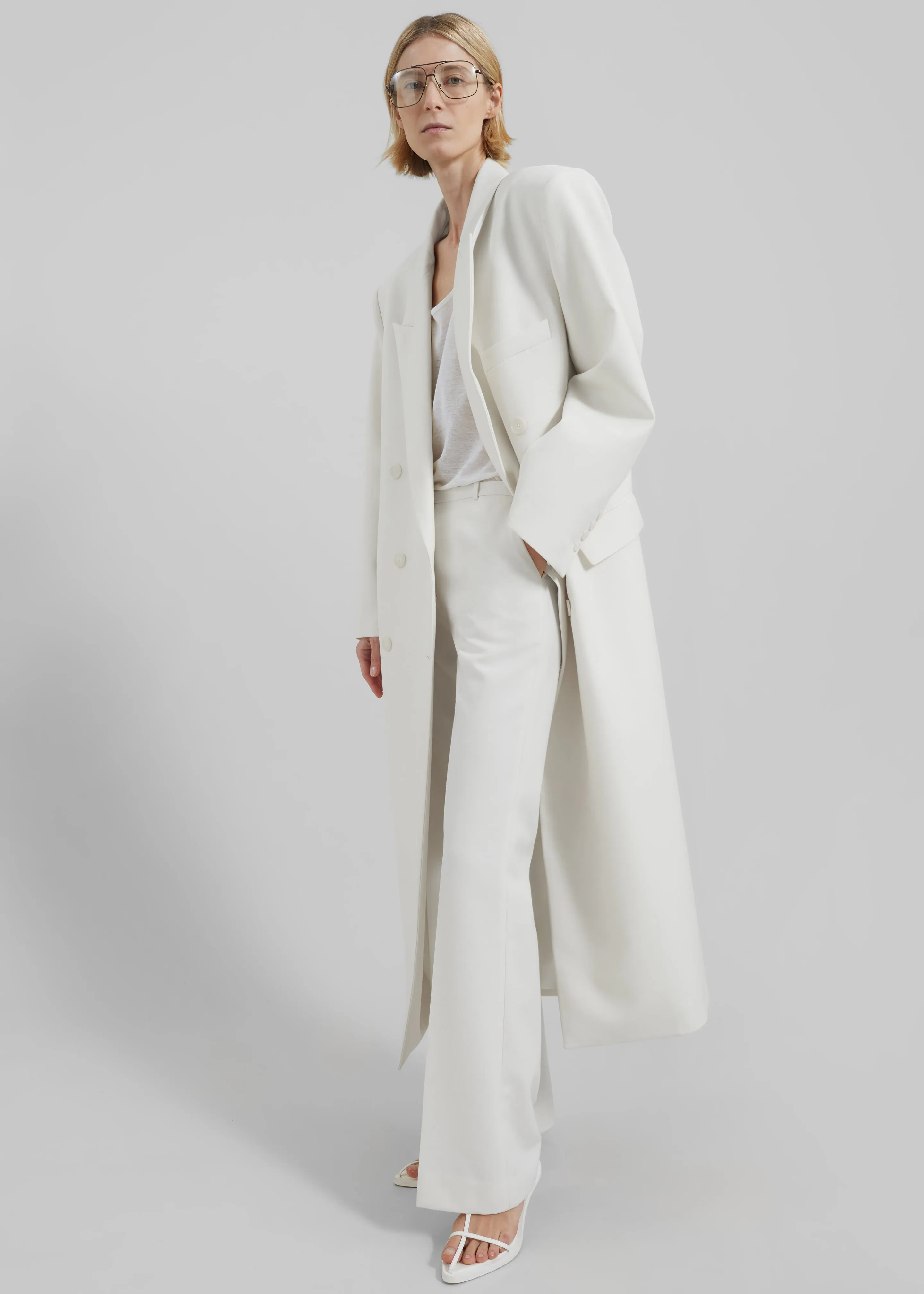 Jane Long Coat - White