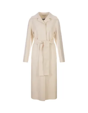 JIL SANDER Beige Wool Robe Coat