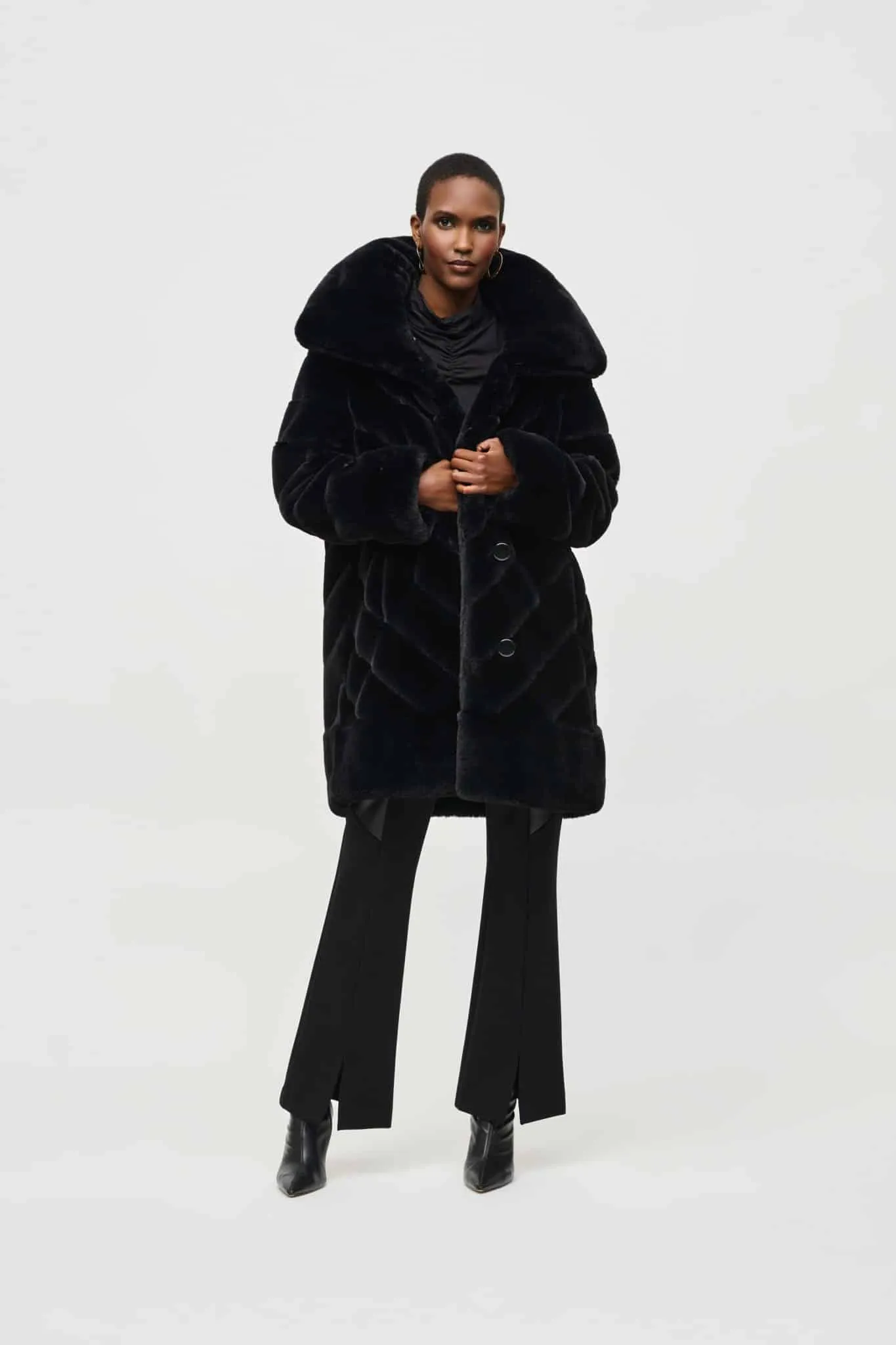 JOSEPH RIBKOFF Reversible Faux Fur Coat - Designer clothes shop | Designer brands clothes | Womens designer clothes | Designer b