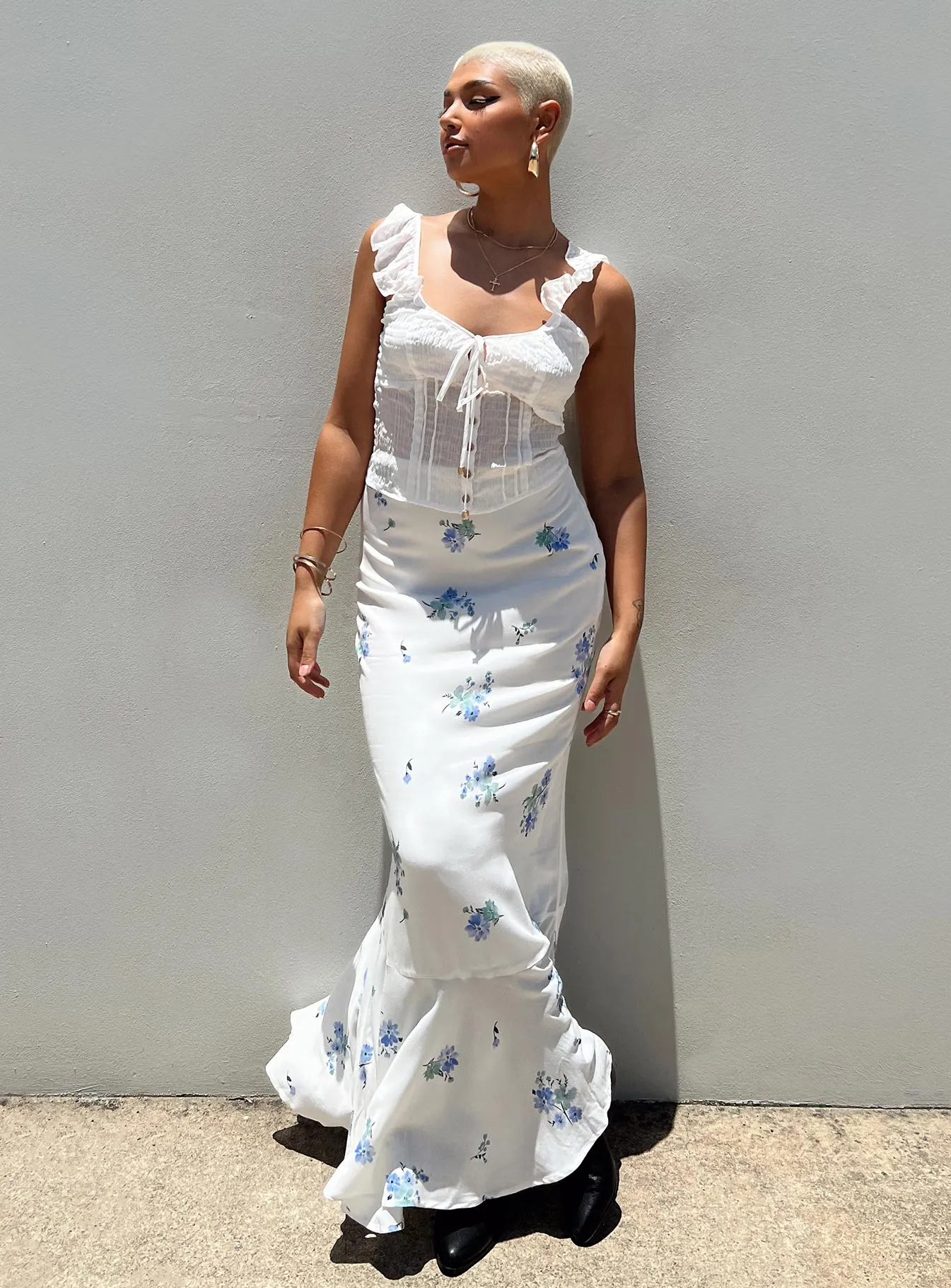 Kiani Maxi Skirt White